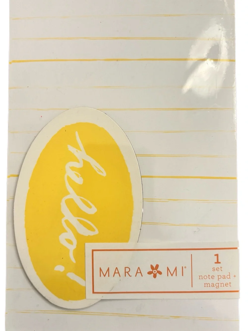 Mara-Mi Yellow 'Cest la vie' Note Pad with Magnet